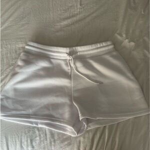 White sweat shorts